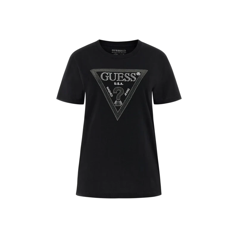 Image of Guess Womens T-Shirt Guess Krystal Python Noir Female M