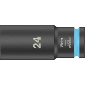 Image of Wera 8790C Impaktor 1/2" Drive Deep Hexagon Impact Socket 1/2" 24mm
