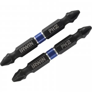 Image of Irwin Double Ended Impact Phillips Screwdriver Bit PH2 60mm Pack of 2