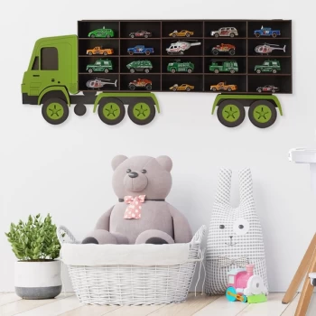 Image of Kamyon - Black, Green Black Green Decorative MDF Wall Shelf