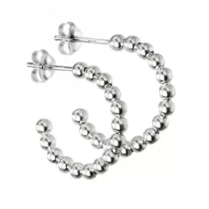 Image of Sterling Silver 3/4 Ball Hoop Earrings E5856