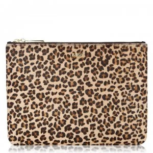 Image of Biba Large Leather Pouch - Leopard