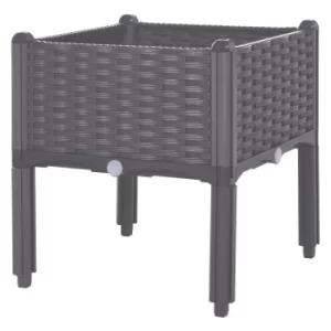 Image of Outsunny PP Raised Outdoor Garden Planter Box Brown