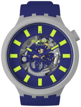 Image of Swatch LIMY Big Bold Bioceramic Blue Strap SB03M103 Watch