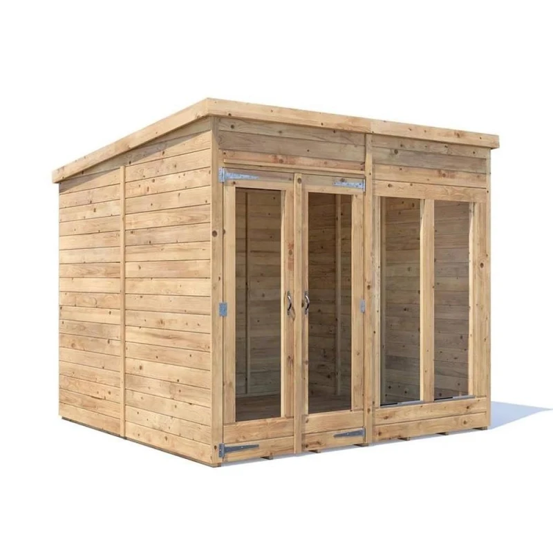 Image of Dunster House Summerhouse 2.4M X 2.4M (8' X 8') Pent Roof, Fully Pressure, Ragepanda Modular