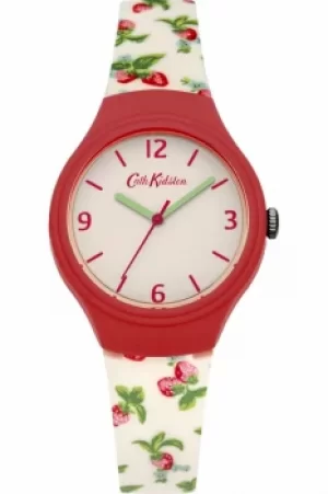 Image of Ladies Cath Kidston Strawberries Silicone Strap Watch CKL023RW