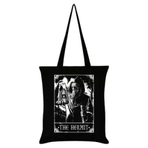 Image of Deadly Tarot The Hermit Tote Bag (One Size) (Black/White)
