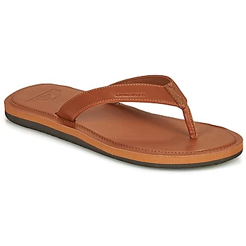 Image of Quiksilver MOLOKAI NUBUK II mens Flip flops / Sandals (Shoes) in Brown,8,9,10,11,13