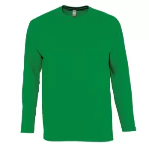 Image of SOLS Mens Monarch Long Sleeve T-Shirt (M) (Kelly Green)