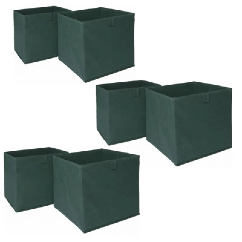 Image of OHS OHS Pack of 6 Plain Folding Storage Boxes in Dark Green Dark Green One Size Unisex 5027434163014