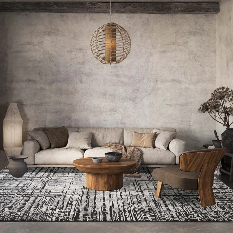 Image of Belgravia Living Room Area Rug Metallic Sheen Modern Nexus Design Grey 200Cm X 290Cm