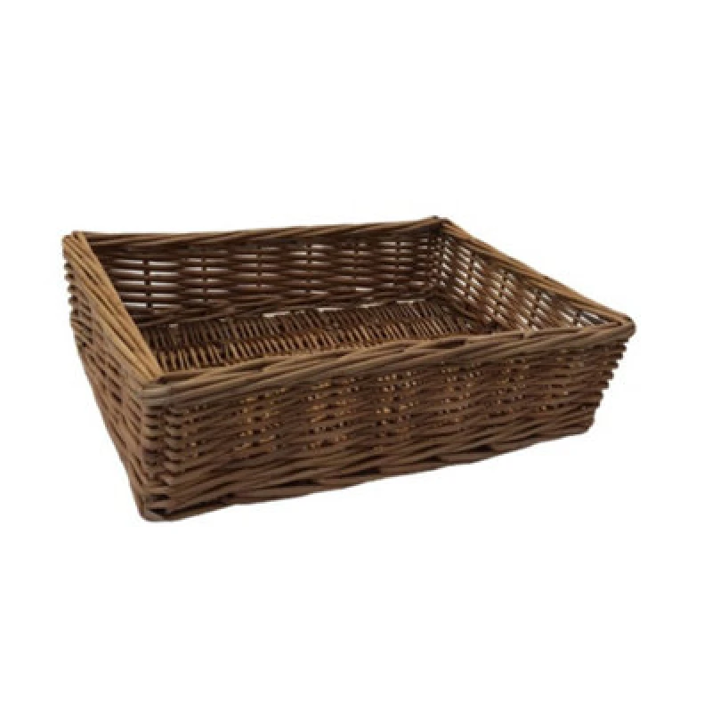 Image of Red Hamper Pt097 Large Double Steamed Storage Wicker Tray