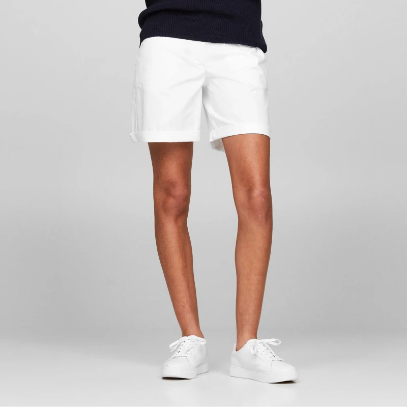 Image of Tommy Hilfiger Womens Chino Shorts White female 8 (XS)