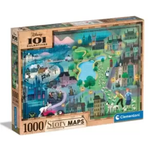 Image of Disney Story Maps Jigsaw Puzzle 101 Dalmations (1000 pieces)
