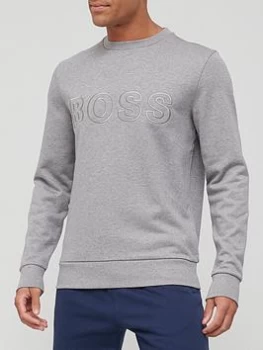 Image of Hugo Boss Stadler Large Logo Sweatshirt Silver Size M Men