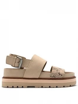 Image of Clarks Orianna Strap Wedge Sandal - Taupe, Size 7, Women