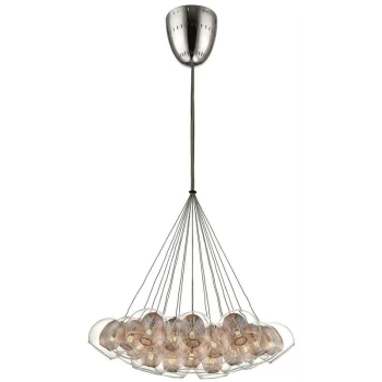 Image of Spring Lighting - 19 Light Cluster Pendant Mesh Chrome, Copper, G4 Bulb