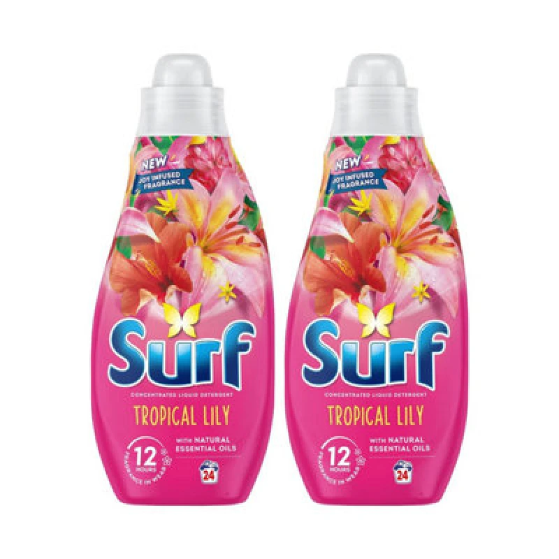 Image of Surf Laundry Washing Liquid Detergent Tropical Lily 1.30 Litre, 48 Washes, 2Pk