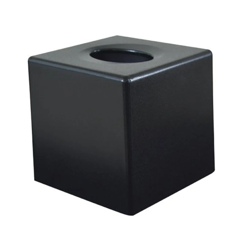 Image of Devon Cube Tissue Box Holder Black (Pack of 6) 4621