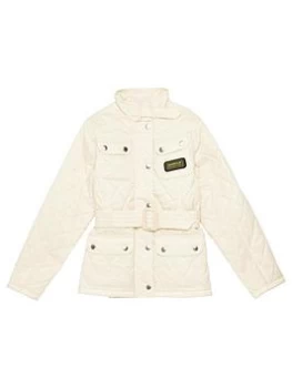 Image of Barbour International Girls Flyweight Quilt Jacket - Ash Pink, Ash Pink, Size 10-11 Years, Women