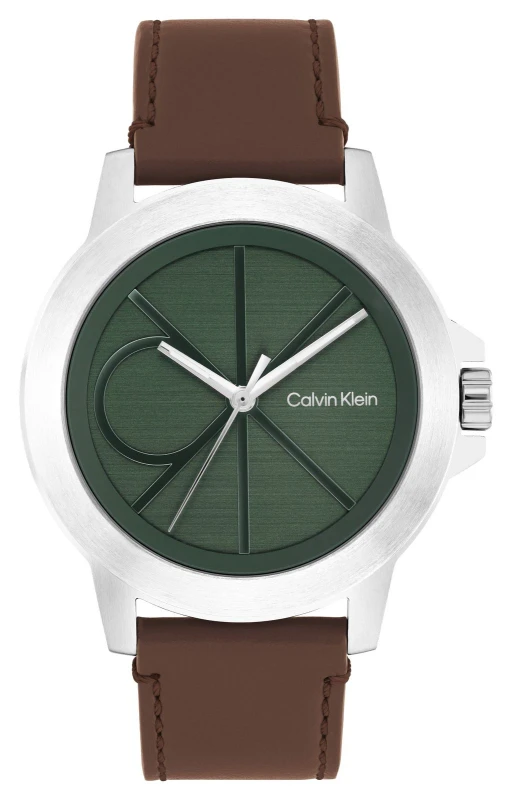 Image of Calvin Klein 25200527 CK Reset (42mm) Green Dial / Brown Watch