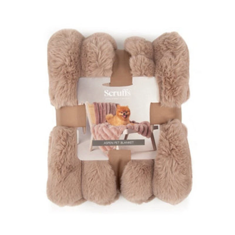 Image of Scruffs Taupe Faux Fur Pet Blanket