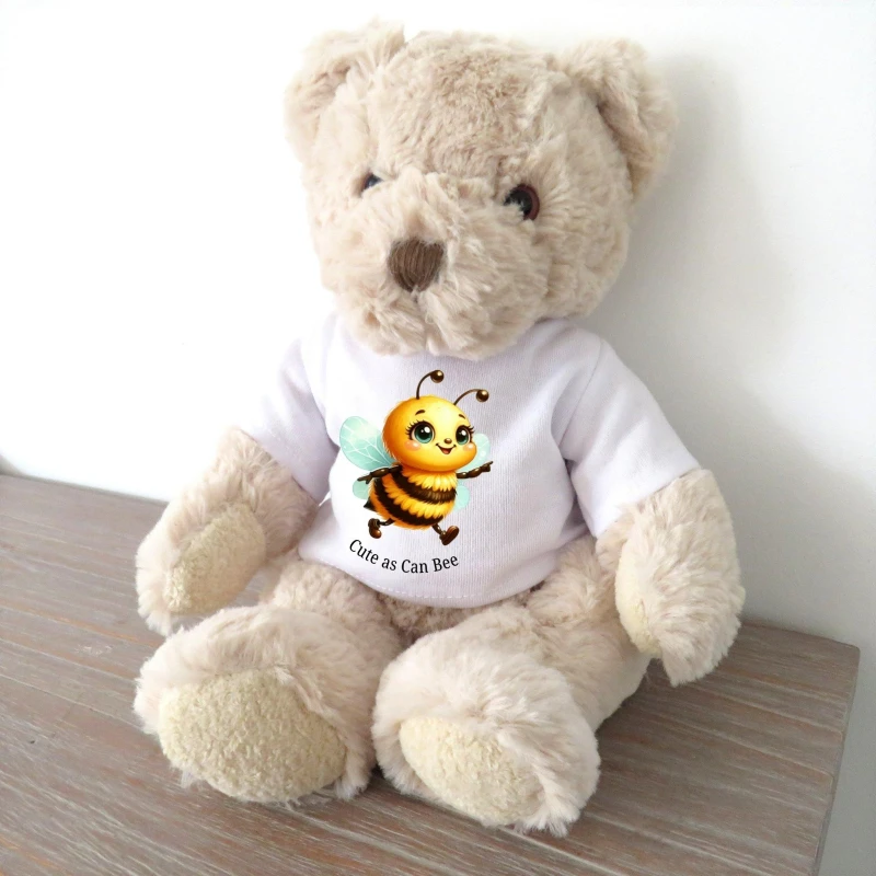 Image of Aye Do Gifts Teddy Bear with Cute as Can Bee T-Shirt Cream unisex One Size