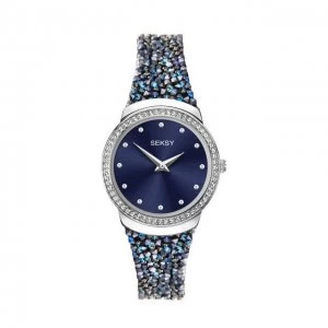 Image of Seksy Blue And Black Fashion Watch - 40040 - multicoloured