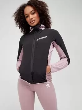 Image of adidas Womens Terrex Flooce Hooded Jacket - Black/Pink, Size L, Women