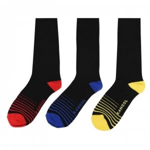 Image of Kangol Formal Sock 3 Pack Mens - Stripe Toes