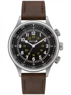 Image of Bulova Mens A15 Pilot Automatic Strap Watch 96A245