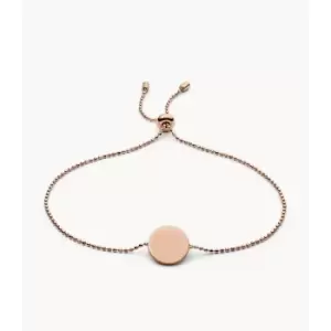 Image of Fossil Womens Disc Rose Gold-Tone Stainless Steel Bracelet - Rose Gold
