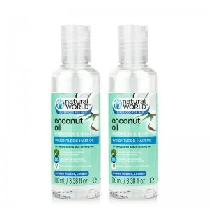 Image of Natural World Coconut Oil Weightless Hair Oil Twin Set
