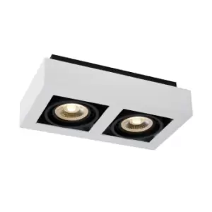 Image of Zefix Modern Ceiling Spotlight - LED Dim to warm - GU10 - 2x12W 2200K/3000K - White