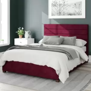 Image of Aspire Kelly Linen Kingsize Ottoman Bedframe - Bordeaux