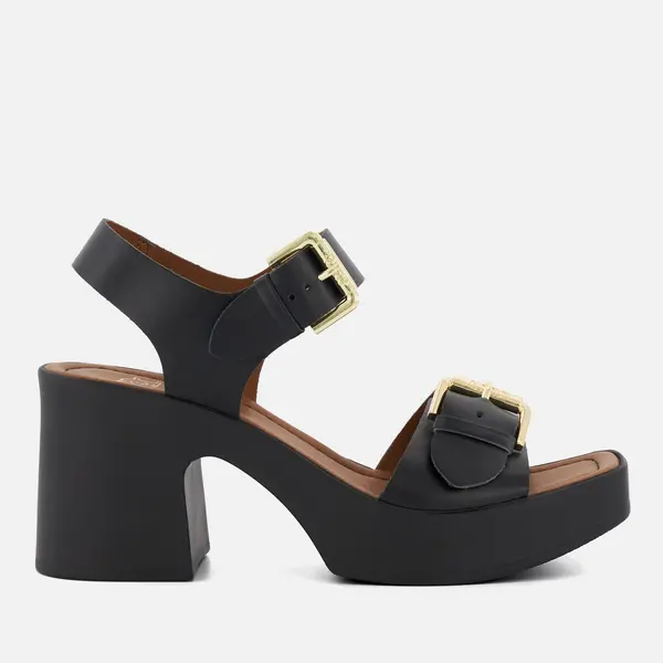 Image of Dune Womens Jenies Leather Platform Heeled Sandals - UK 4