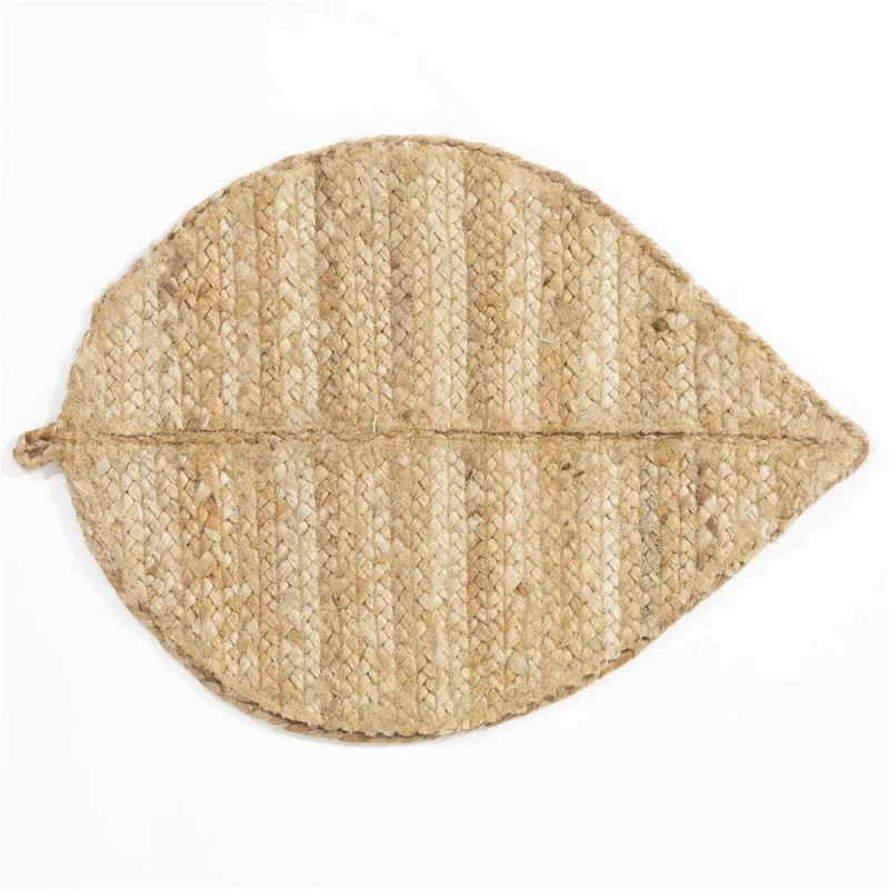 Image of Esselle Wye Jute Leaf Shape Placemat Natural unisex