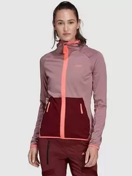 Image of adidas Txfloocelt Hooded Jacket, Mauve Size M Women