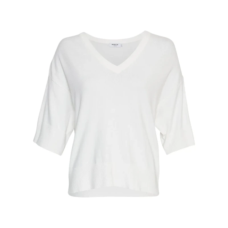 Image of moss copenhagen Womens v-neck sweater Moss Copenhagen Eslina Rachelle Blanc Female S/M