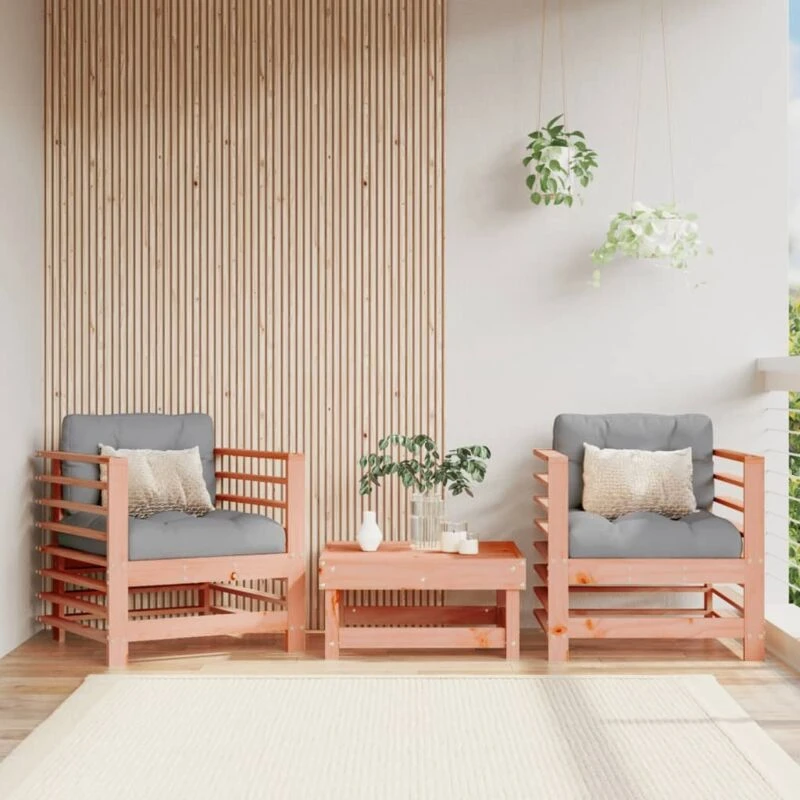 Image of VIDAXL Garden Chairs with Cushions 2 pcs Solid Wood Douglas Vidaxl 8720845802820