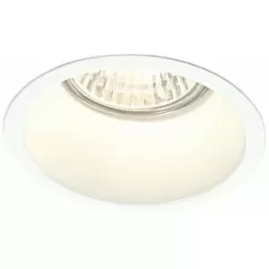 Image of Loops - Fixed Round Recess Ceiling Down Light Gloss White Sunken Flush GU10 Lamp Holder
