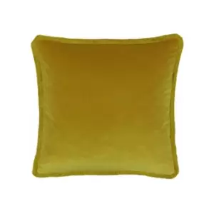 Image of Riva Paoletti Freya Fringed Cushion Cover, Ochre, 45 x 45 Cm