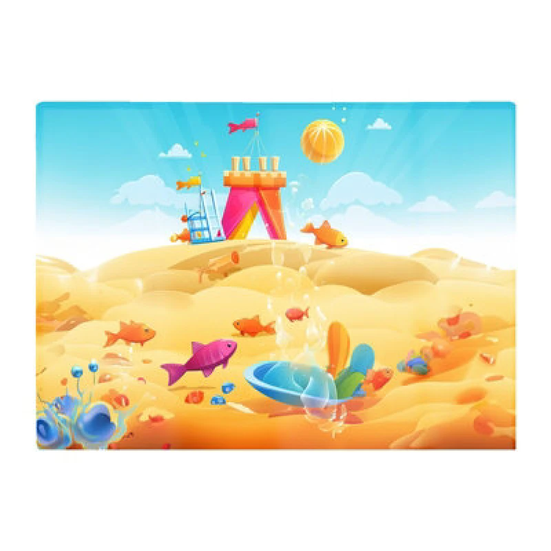 Image of Warren Reed Designer Fishes On A Beach Holiday Glass Chopping Board