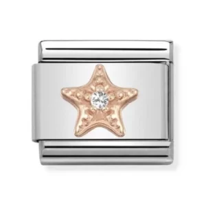 Image of Nomination CLASSIC Rose Gold Symbols Cubic Zirconia Starfish Charm...