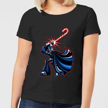 Image of Star Wars Candy Cane Darth Vader Womens Christmas T-Shirt - Black - 3XL - Black
