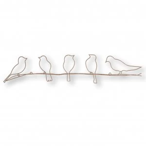 Image of Art for the Home Rose Gold Bird on a Wire Metal Wall Art