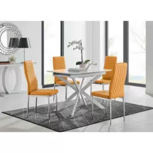 Image of Furniture Box LIRA 100 Extending Dining Table and 4 Mustard Milan Chairs