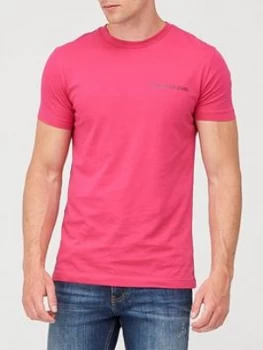 Image of Calvin Klein Jeans Institutional Chest Logo T-Shirt - Pink Size M Men