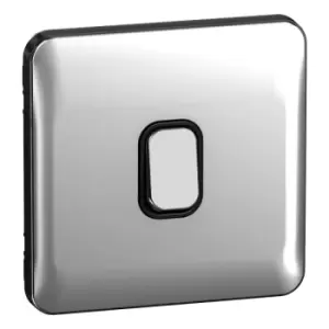 Image of Schneider LSD 10A 1G 2W Retractive Switch Black Insert Polished Chrome - GGBL1012RBPCS