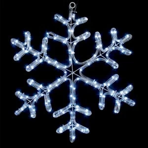 Image of Premier 60cm White LED Snowflake Rope Indoor and Outdoor Light